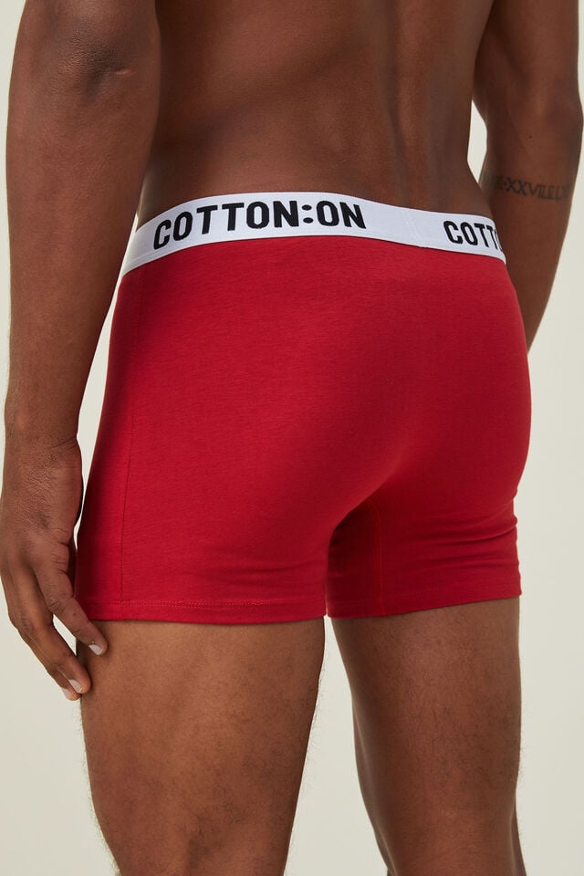 Cotton On Mens Organic Cotton Trunks Tomato Red/white/black