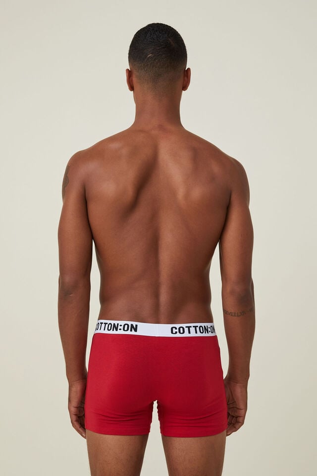 Cotton On Mens Organic Cotton Trunks Tomato Red/white/black