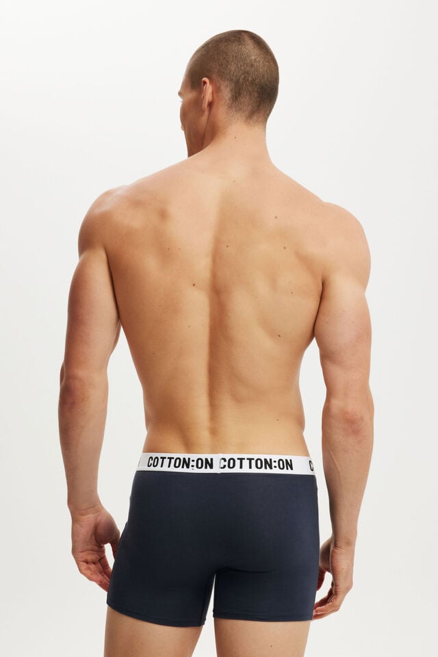 Cotton On Mens Organic Cotton Trunks True Navy/white/black