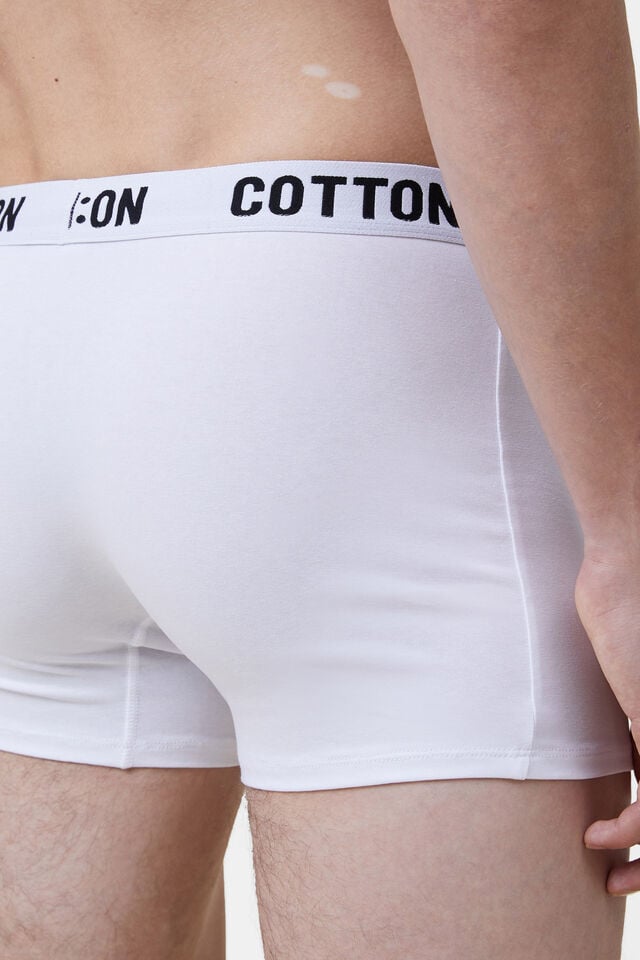 Cotton On Mens Organic Cotton Trunks White/white/black