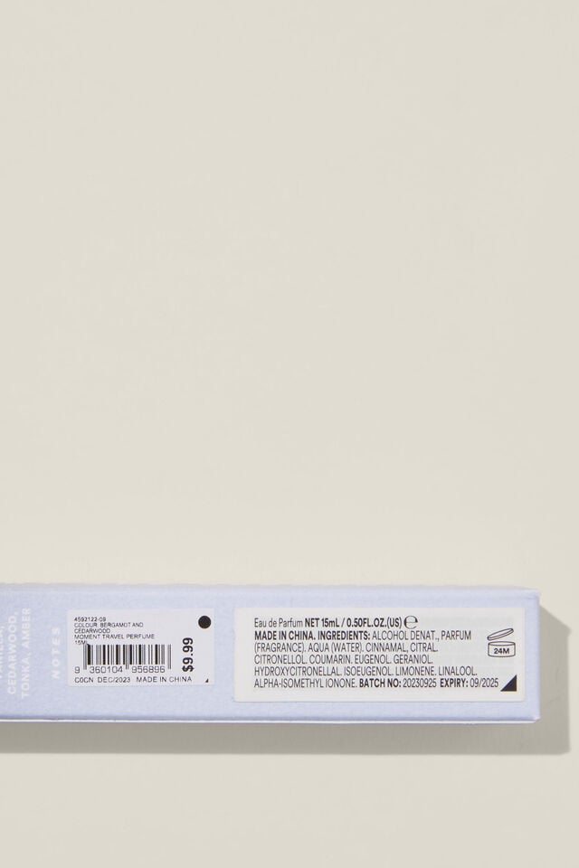 Cotton On Moment Travel Perfume 15ML Bergamot And Cedarwood