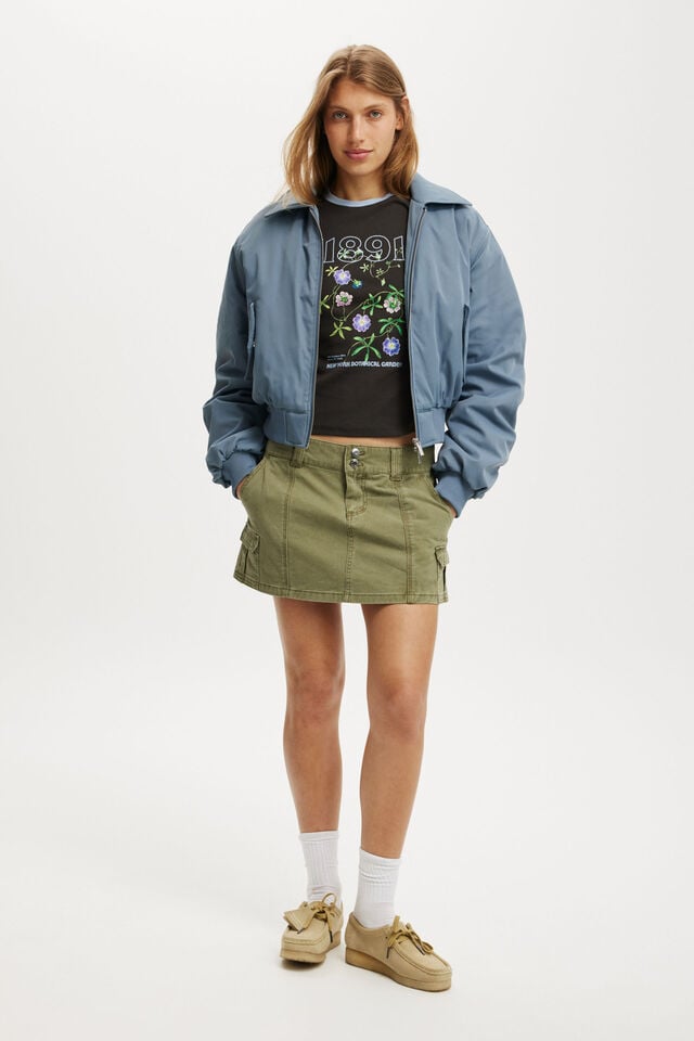 Cotton On New York Botanical Garden Baby Graphic Tee Lcn Nybg Purple Flowers/ Washed Black