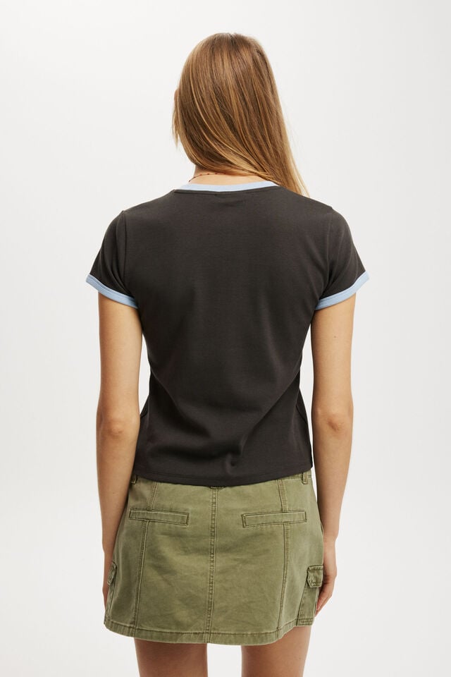 Cotton On New York Botanical Garden Baby Graphic Tee Lcn Nybg Purple Flowers/ Washed Black