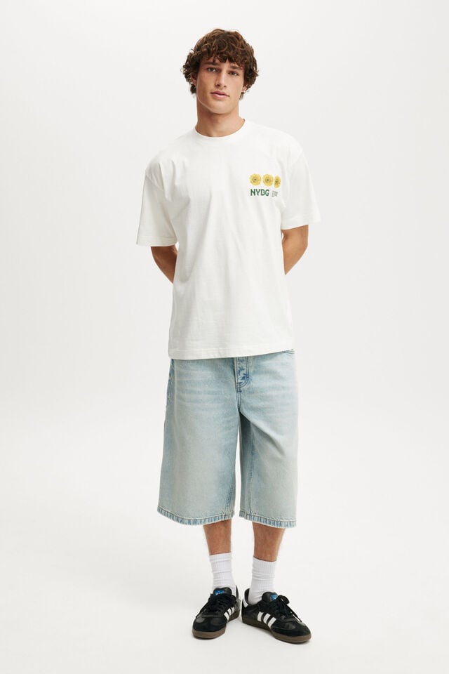 Cotton On New York Botanical Garden Box Fit T-Shirt Lcn Nybg Vintage White/nybg - Sunflowers