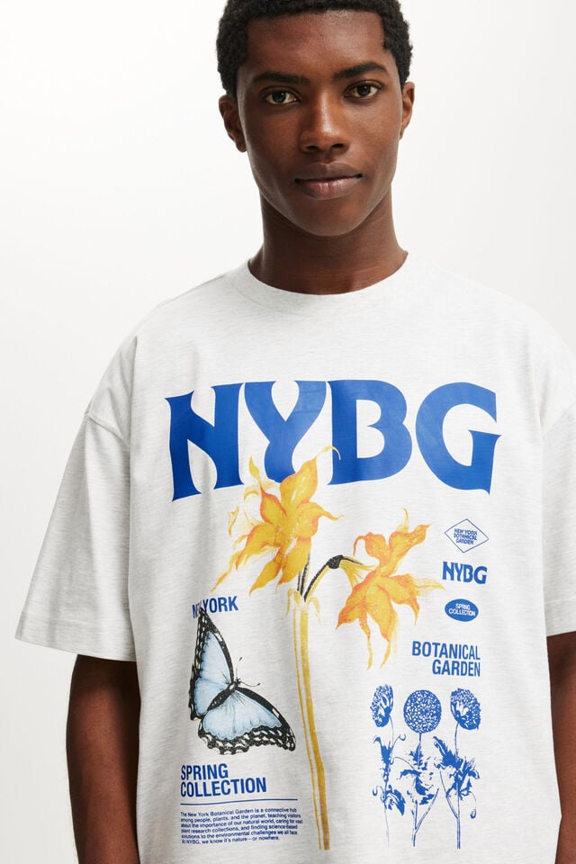 Cotton On New York Botanical Garden Box Fit T-Shirt Lcn Nybg White Marle/nybg - Butterfly