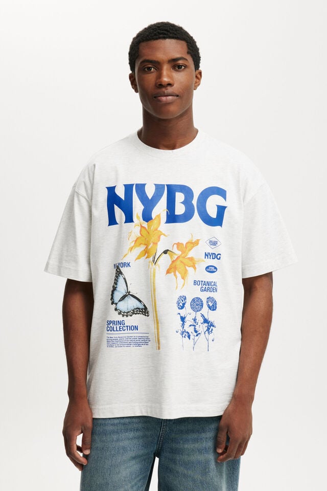 cotton on New York Botanical Garden Box Fit T-Shirt lcn nybg white marle/nybg - butterfly
