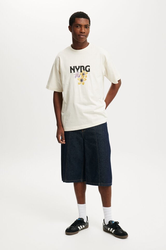 Cotton On New York Botanical Garden Box Fit T-Shirt Lcn Nybg Cream Puff/nybg - Flowers