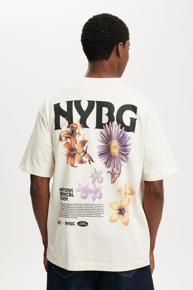 Cotton On New York Botanical Garden Box Fit T-Shirt Lcn Nybg Cream Puff/nybg - Flowers