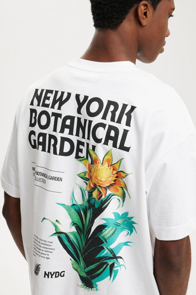 Cotton On New York Botanical Garden Box Fit T-Shirt Lcn Nybg White/nybg - Bromeliad