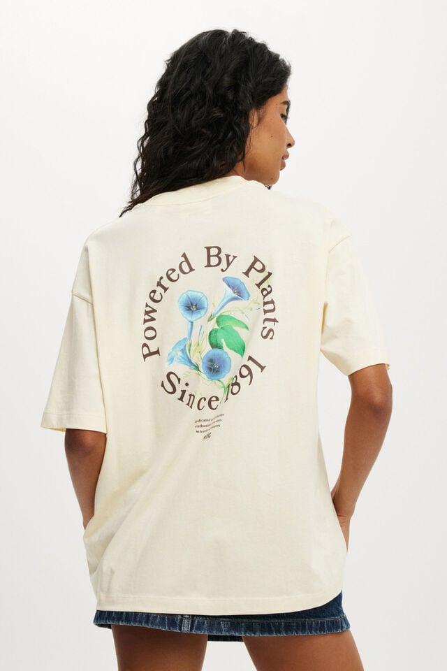 Cotton On New York Botanical Garden Boxy Graphic Tee Lcn Nybg We Are Plant People/ Lemon Icing