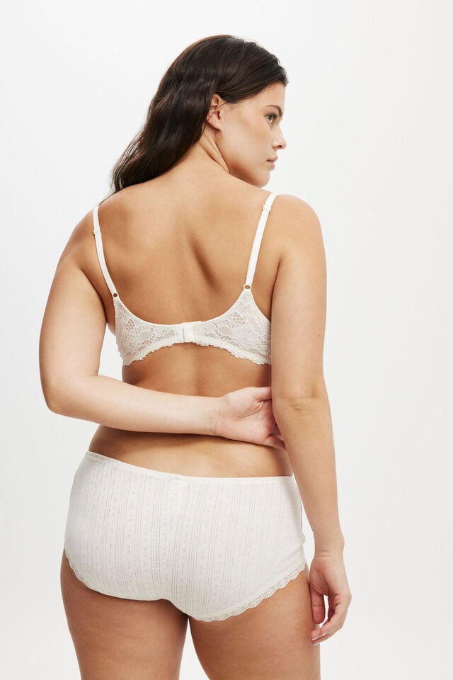 Cotton On Organic Cotton Lace Boyshort Brief Butterscotch Marle