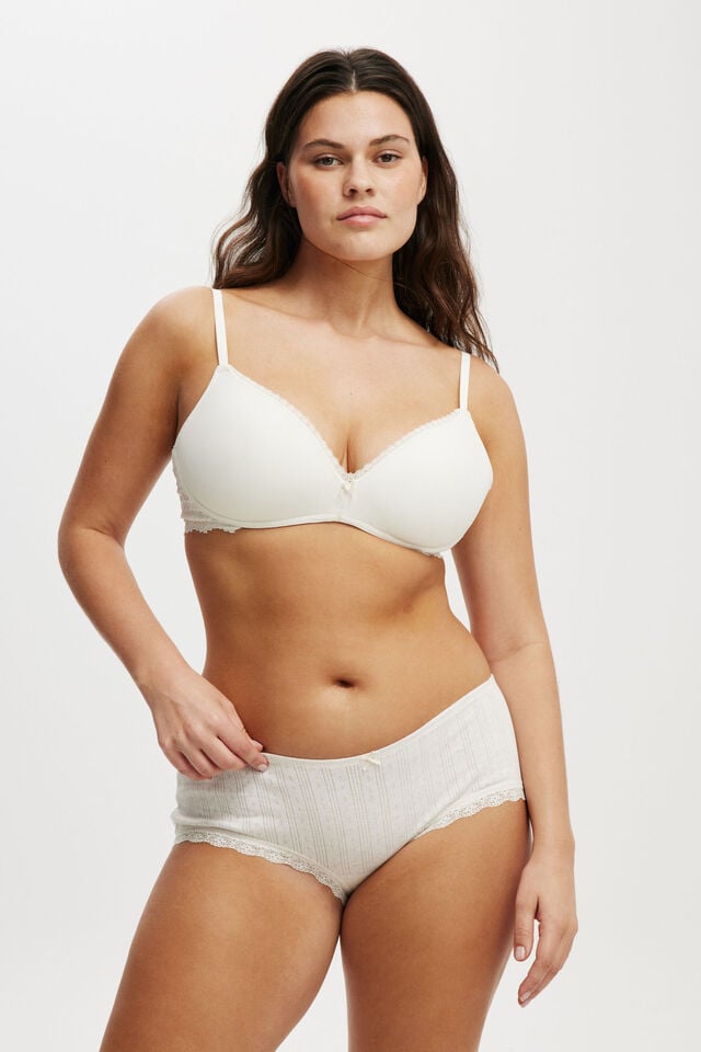 Cotton On Organic Cotton Lace Boyshort Brief Butterscotch Marle