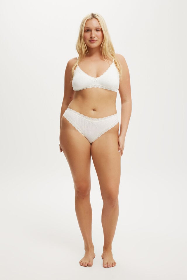 cotton on Organic Cotton Lace Cheeky Brief butterscotch marle