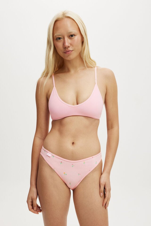 Cotton On Organic Cotton Rib Cheeky Brief Lilly Ditsy Blushing Bride