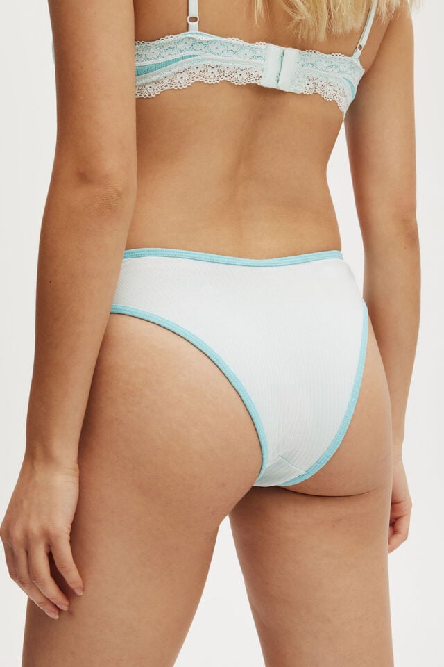 Cotton On Organic Cotton Rib Cheeky Brief Morning Mist