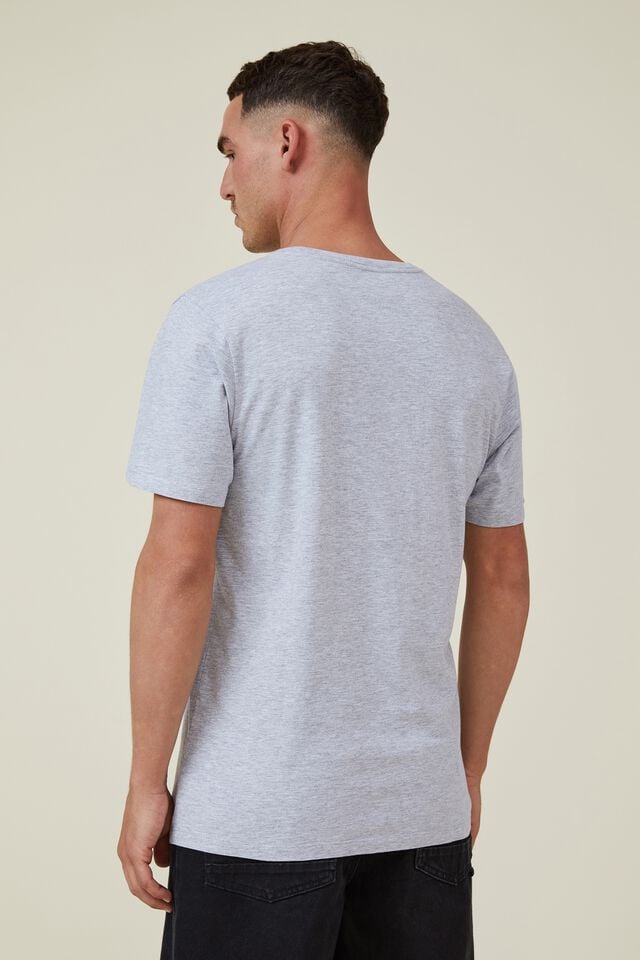 Cotton On Organic Regular Fit Crew T-Shirt Light Grey Marle