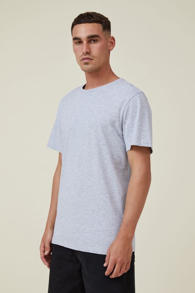 cotton on Organic Regular Fit Crew T-Shirt light grey marle