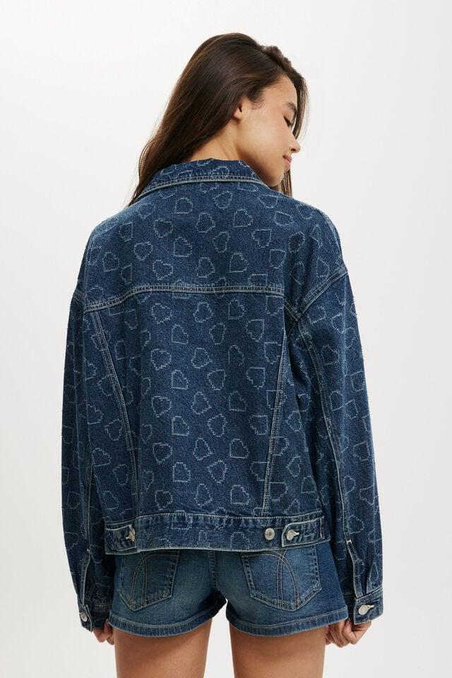 Cotton On Original Denim Jacket Atlantic Blue/heart