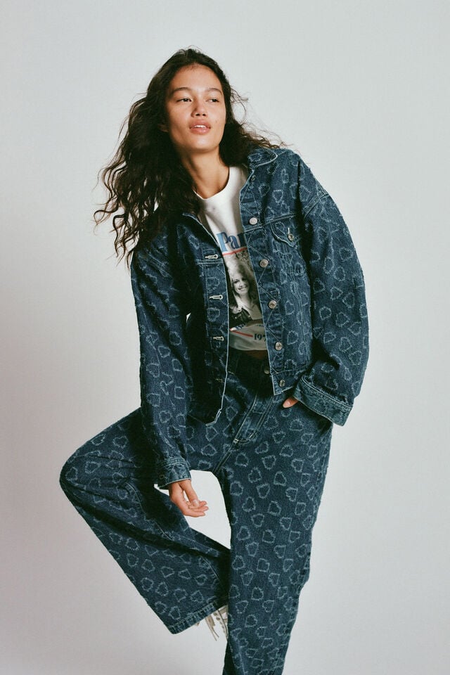 cotton on Original Denim Jacket atlantic blue/heart