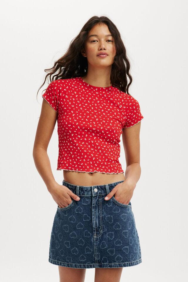 cotton on Original Denim Mini Skirt atlantic blue/heart