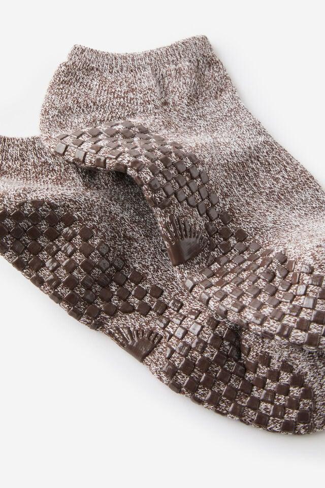 Cotton On Performance Studio Sock Practice Wellness French Roast Contrast