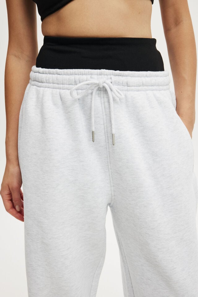 Cotton On Plush Essential Barrel Sweatpant Cloudy Grey Marle