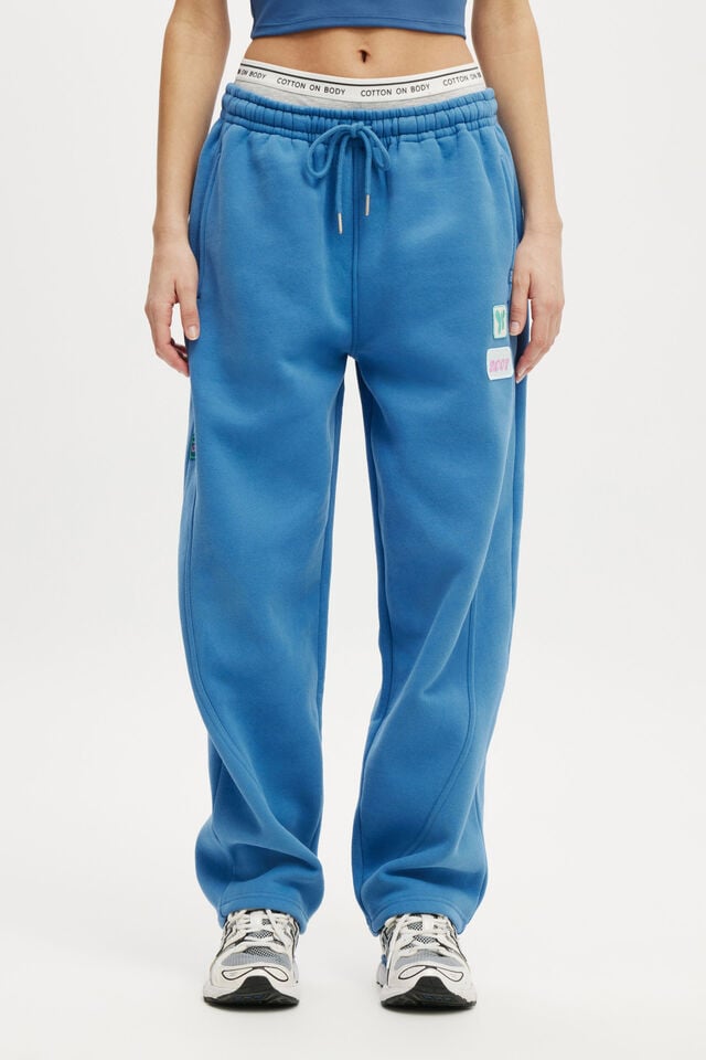 Cotton On Plush Essential Barrel Sweatpant Evening Tide/badge