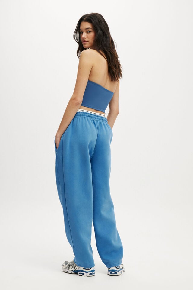 Cotton On Plush Essential Barrel Sweatpant Evening Tide/badge