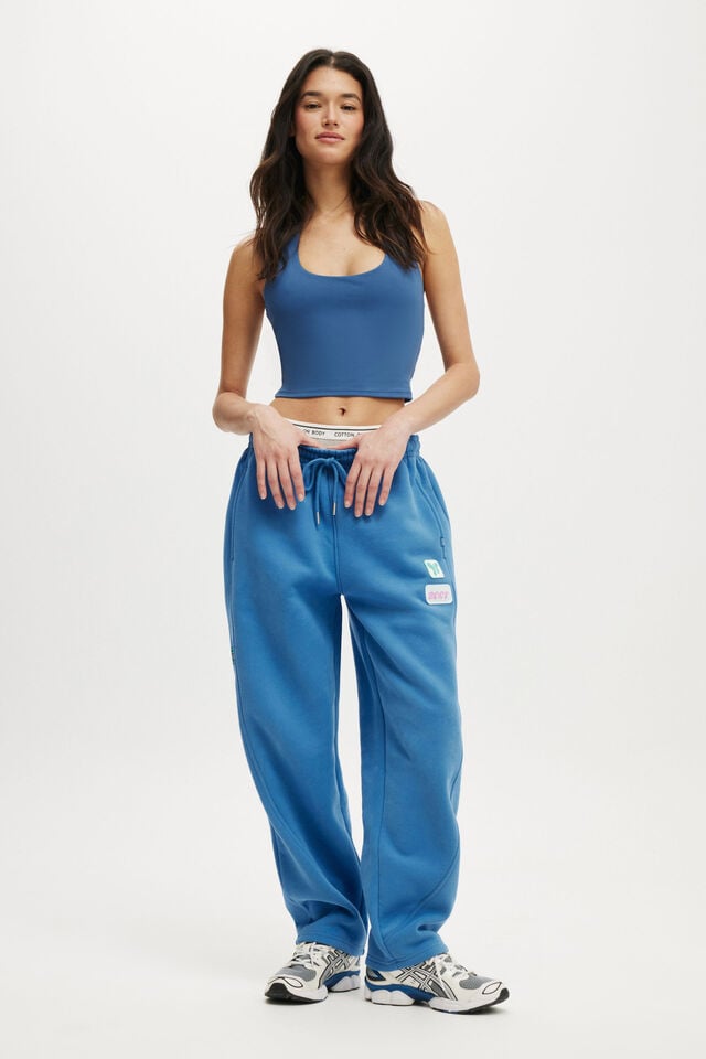 cotton on Plush Essential Barrel Sweatpant evening tide/badge