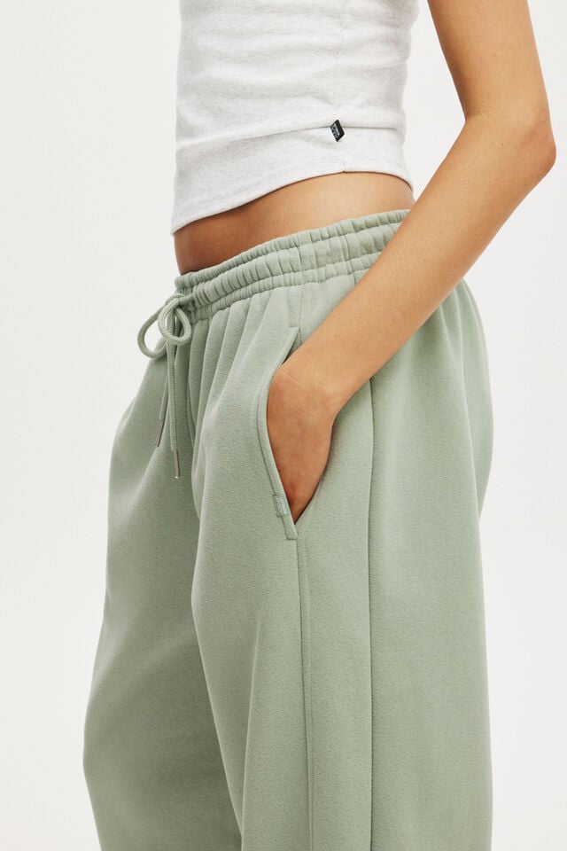 Cotton On Plush Essential Barrel Sweatpant Iceberg Green