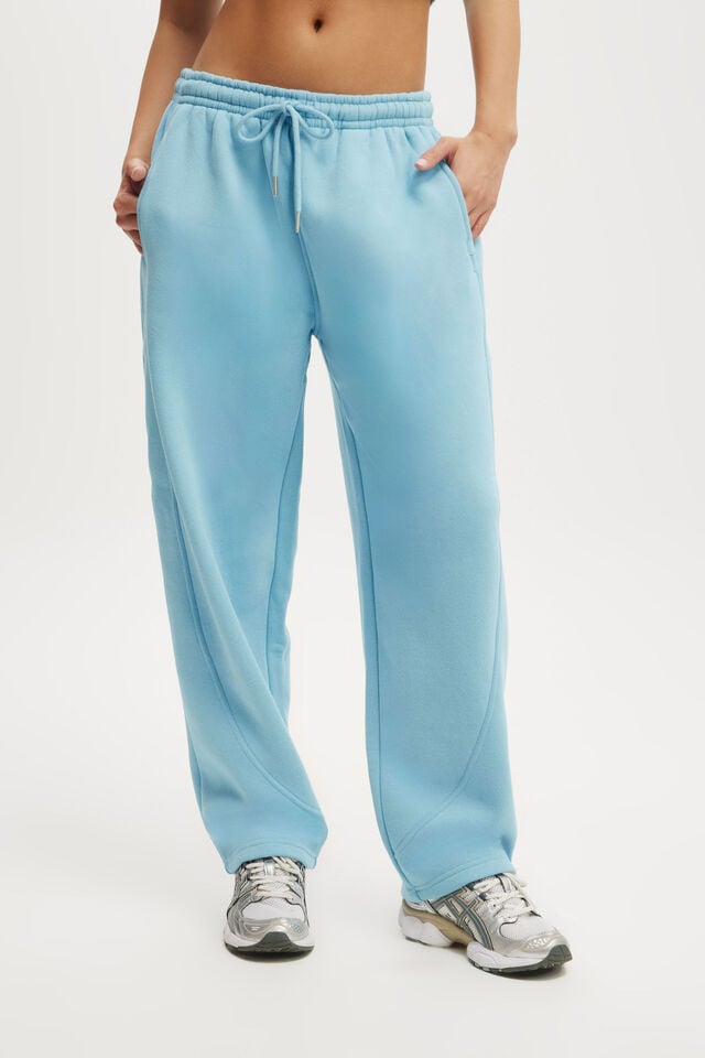 Cotton On Plush Essential Barrel Sweatpant Sky Blue