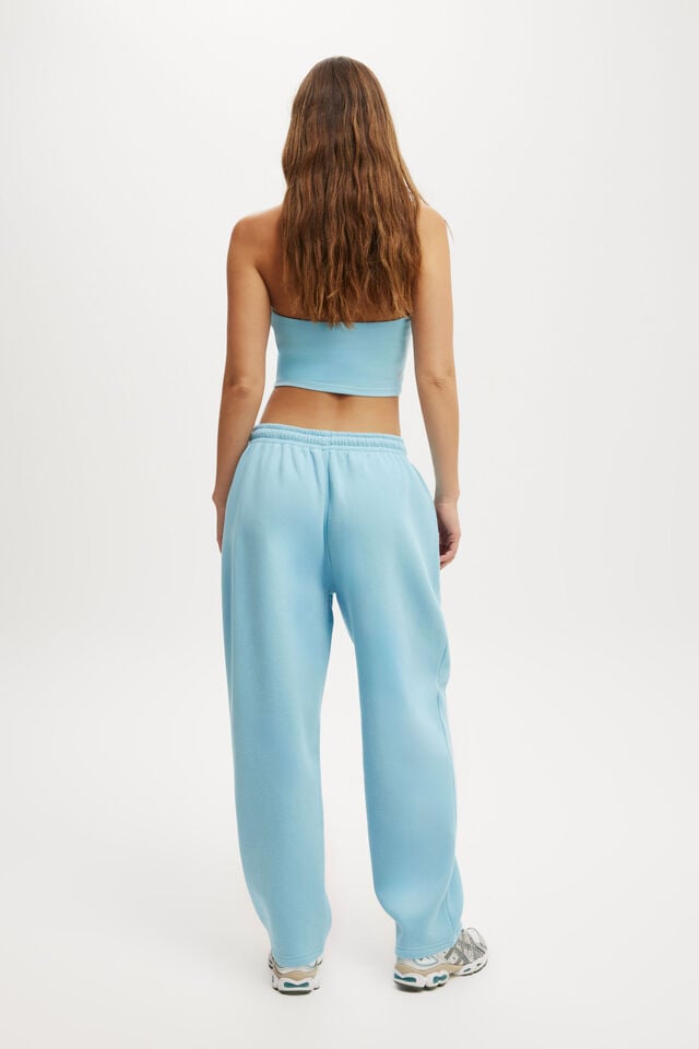 Cotton On Plush Essential Barrel Sweatpant Sky Blue