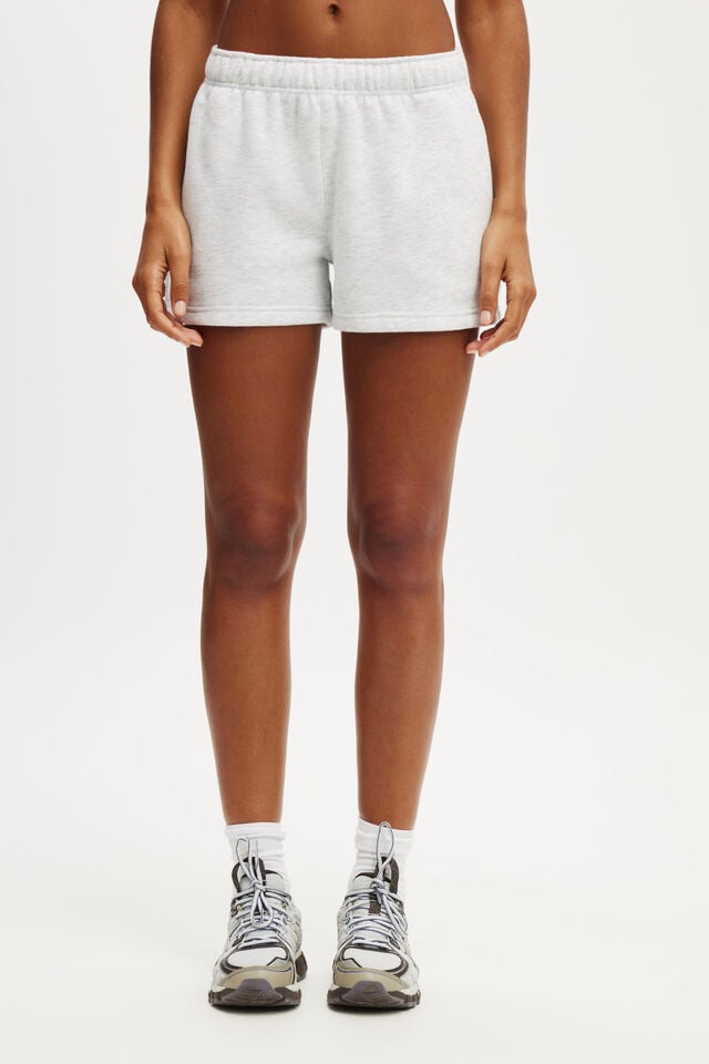 Cotton On Plush Essential Gym Short Cloudy Grey Marle