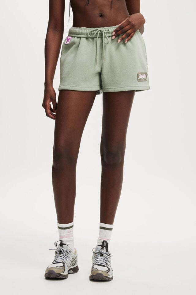 Cotton On Plush Essential Gym Short Iceberg Green/badge
