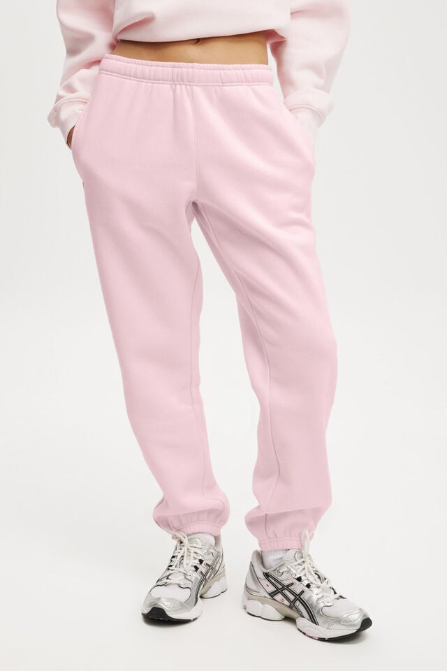 Cotton On Plush Essential Gym Sweatpant Cherry Dream/coconut Milk