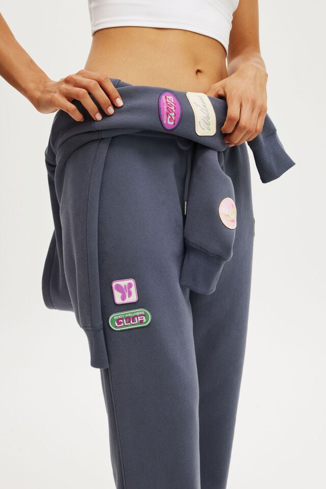 Cotton On Plush Essential Gym Sweatpant Folkstone Grey/badge