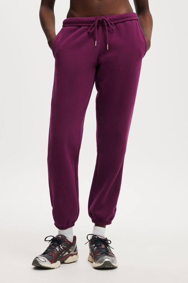 Cotton On Plush Essential Gym Sweatpant Grape Juice