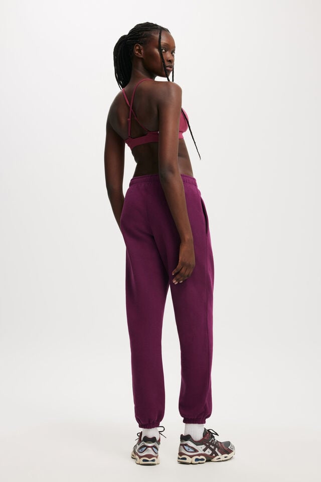 Cotton On Plush Essential Gym Sweatpant Grape Juice