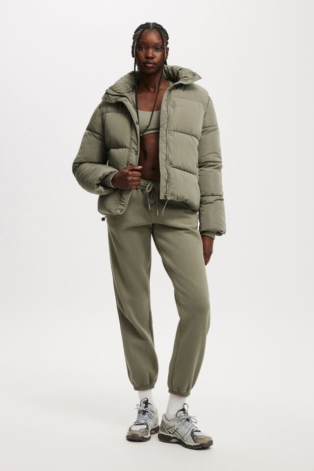 cotton on Plush Essential Gym Sweatpant jungle green