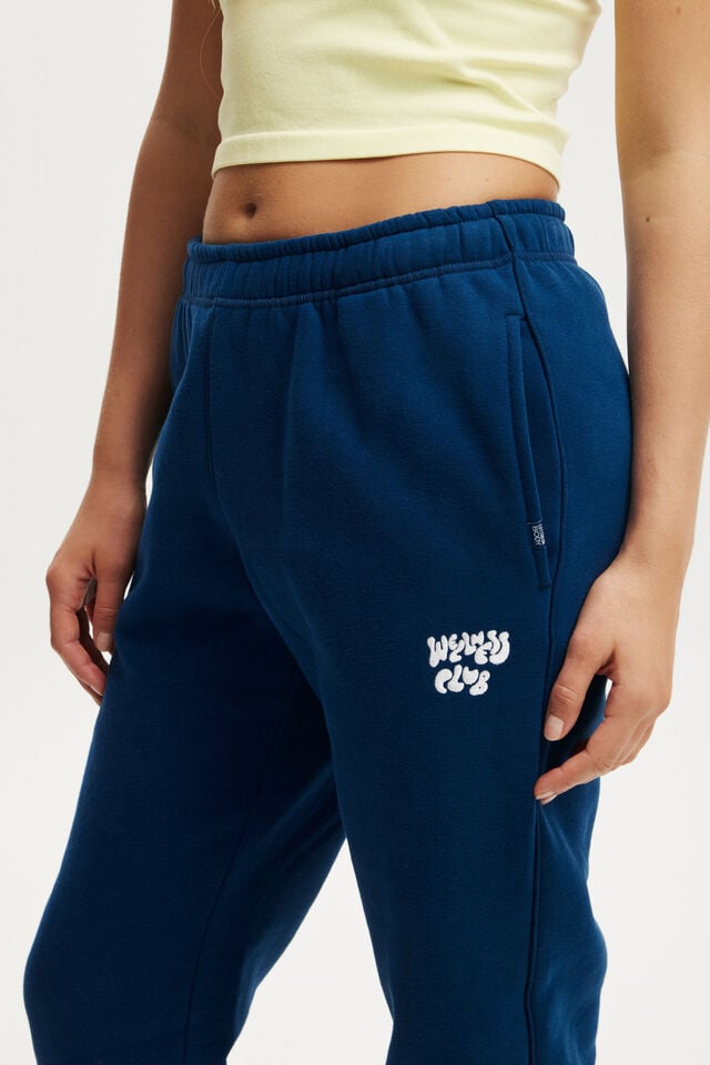 Cotton On Plush Essential Gym Sweatpant Navy Peony/wellness Club