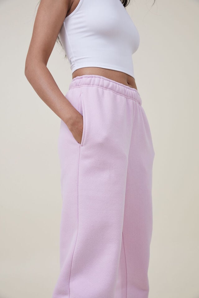 Cotton On Plush Essential Gym Sweatpant Pink Lavender