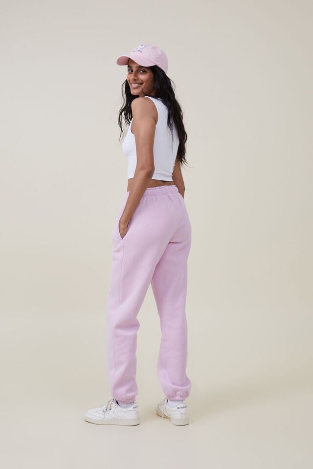 Cotton On Plush Essential Gym Sweatpant Pink Lavender