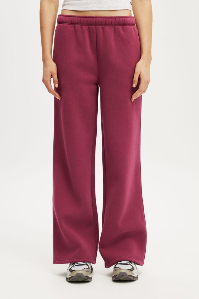 Cotton On Plush Essential Straight Leg Sweatpant Sangria
