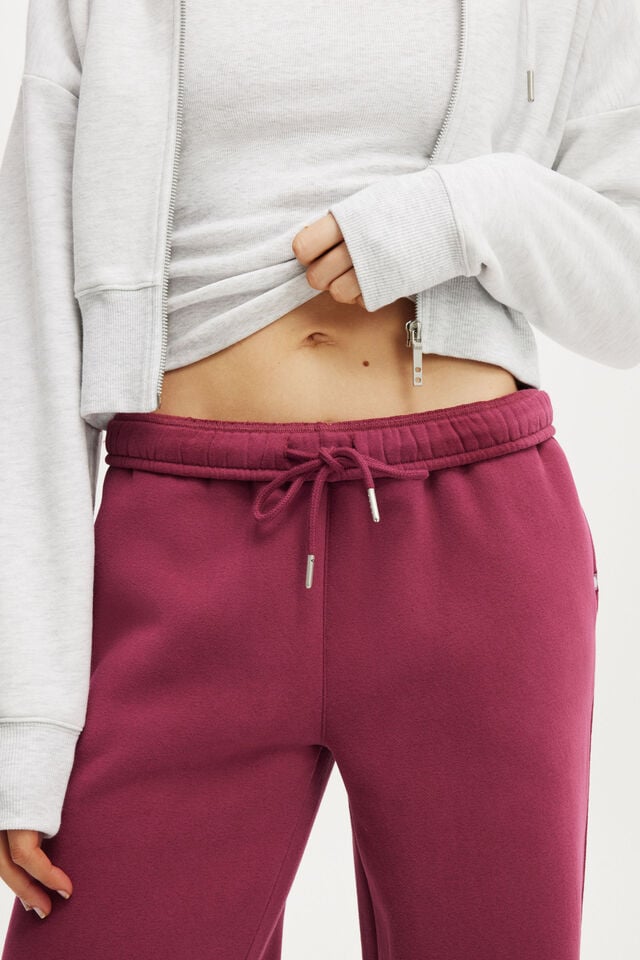 Cotton On Plush Essential Straight Leg Sweatpant Sangria