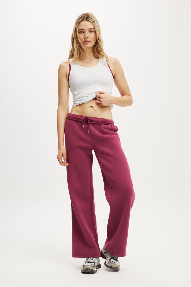 cotton on Plush Essential Straight Leg Sweatpant sangria