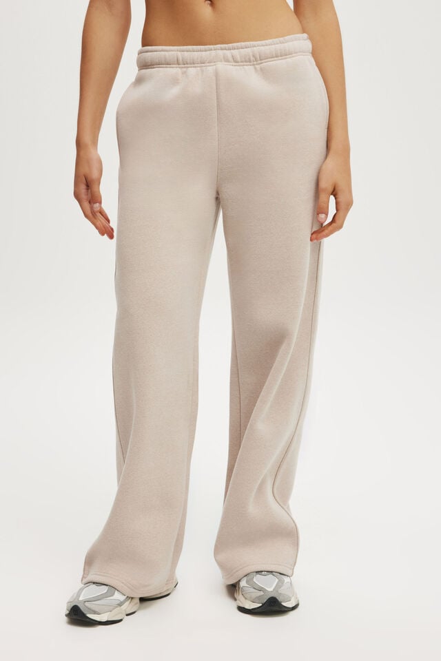 Cotton On Plush Essential Straight Leg Sweatpant Sesame Marle