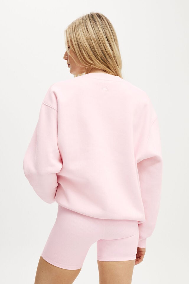 Cotton On Plush Graphic Crew Sweatshirt Cherry Dream/wellness