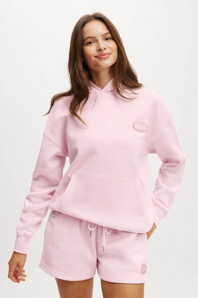 cotton on Plush Premium Graphic Hoodie cherry dream/bwc interlaced