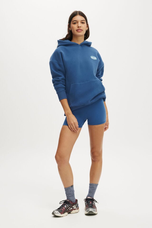 Cotton On Plush Premium Graphic Hoodie Deep Blue/bwc Interlaced