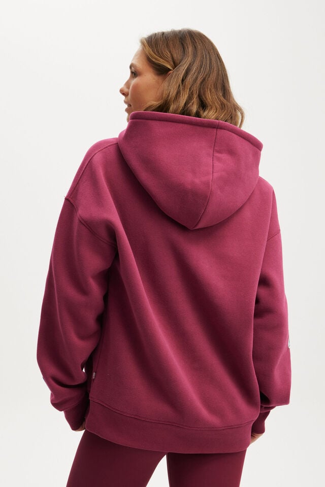 Cotton On Plush Premium Graphic Hoodie Sangria/badge